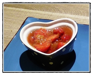 recette - Soupe de fraises et rhubarbe à la menthe version avec Thermomix