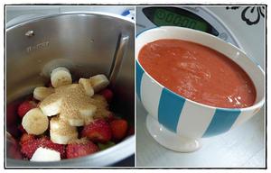 recette - Compote rhubarbe, fraises, banane version avec Thermomix