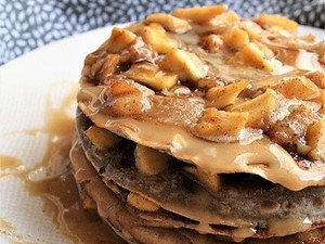 recette - Gâteau de crêpes aux pommes et poires (sans gluten et sans oeufs)