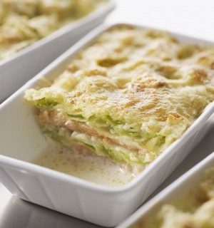 recette - Gratin de ravioles au saumon et à la crème