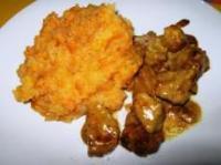 recette - Porc au curry et purée bicolore