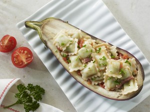 recette - Aubergines farcies aux ravioles