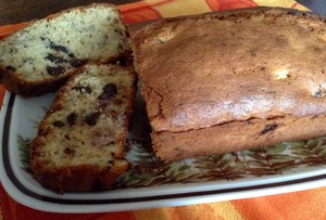 recette - Cake banane, kiwi et chocolat