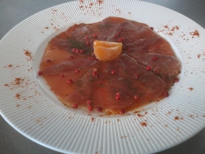 recette - Carpaccio de thon, sauce aux agrumes