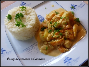 recette - Curry de crevettes au lait de coco au Thermomix