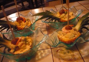 recette - Entrée au crabe et aux fruits