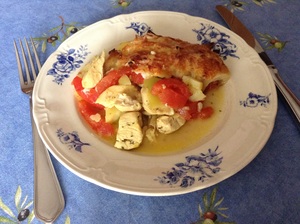 Filet de poulet aux légumes gratinés