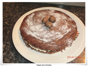 recette - Gâteau aux noix et à la mousse de mascarpone