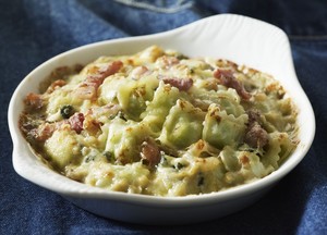 recette - Gratin de ravioles au bleu