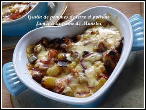 recette - Gratin de pommes de terre et poitrine fumée à la crème de Munster