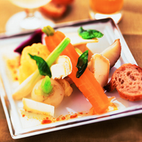 recette - Jeunes légumes de saison croquants avec copeaux de fromage Charolais