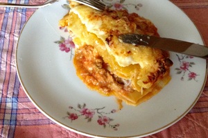 Lasagnes à la viande, aux épices et au potimarron