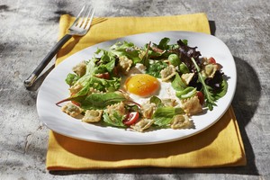 recette - Mesclun aux ravioles à poêler basilic