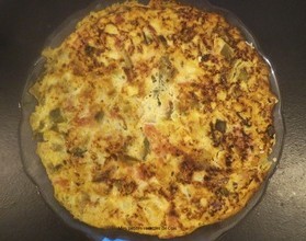 recette - Omelette poivron vert et ail