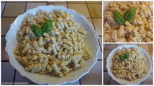 Pâtes à la ricotta, au pesto et au parmesan