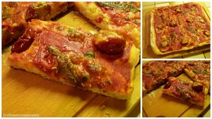recette - Pizza aux poivrons farcis et légèrement épicés