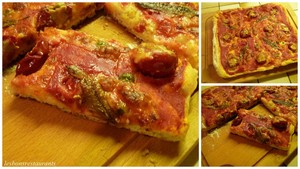 Pizza aux poivrons farcis et légèrement épicés