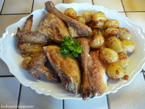 recette - Poulet et pommes de terre au thym