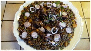 recette - Salade de lentilles aux gésiers de canard confits