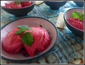 recette - Sorbet à la framboise au thermomix