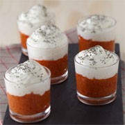 recette - Verrines de roquefort Société Crème et tapenade de tomates