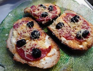 recette - Tartines chèvre frais et chorizo