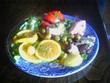 Artichaut, crevettes et maquereaux en salade