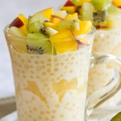 Pudding tapioca fruits