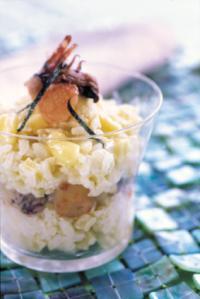 Risotto emmental, fruits de mer et algue nori