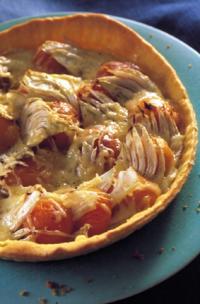 recette - Tarte emmental, abricot et fenouil