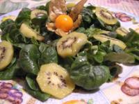 recette - Salade de mâche aux kiwis poêlés
