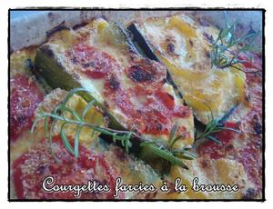 recette - Courgettes farcies à la brousse et aux tomates