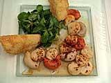 recette - Salade noix de st-jacques et tuiles au parmesan