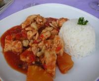 recette - Poulet à l'ananas, sauce aigre-douce