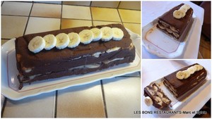 Entremets au chocolat et à la banane