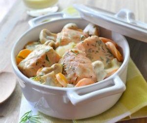 recette - Blanquette de saumon, sauce au roquefort