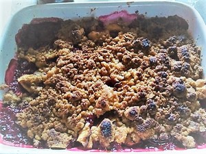 Crumble pomme framboise