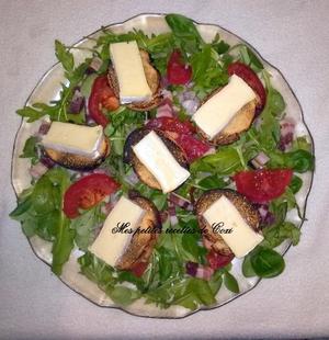 recette - Salade au camenbert sur toast