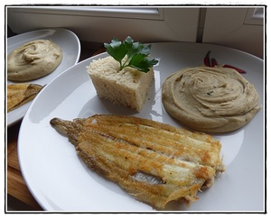 Soles meunière et purée d'aubergines version avec Thermomix