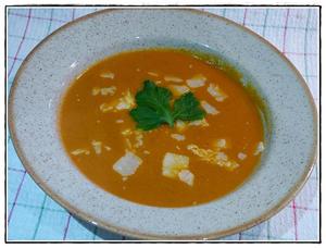 recette - Velouté d'aubergine à la tomate version avec Thermomix