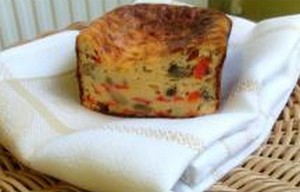 recette - Cake poivron et champignons au fromage
