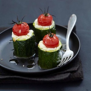 recette - Cylindres de courgettes farcis à la bûchette de chèvre