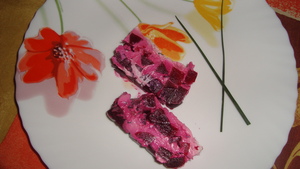 Terrine chèvre et betterave rouge