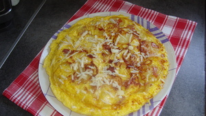 recette - Tortilla bacon, oignon et fromage