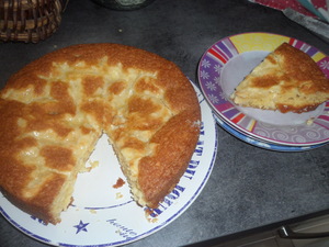 Gâteau vanille, mascarpone et pépites de chocolat