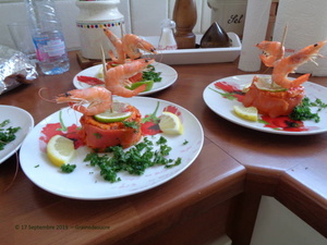 recette - Entrée de crevettes surprises