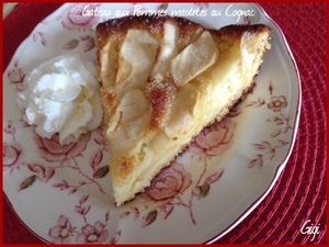 Gâteau aux pommes macérées au cognac 