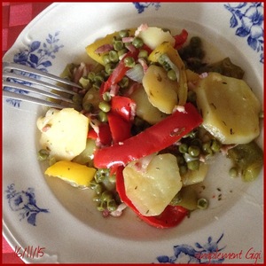 recette - Poêlée de légumes aux lardons fumés