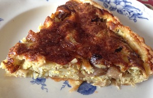 recette - Quiche au poulet, champignons et curry