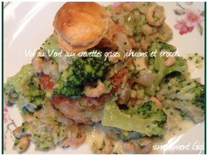 recette - Vol au vent aux crevettes grises, chicons et brocoli